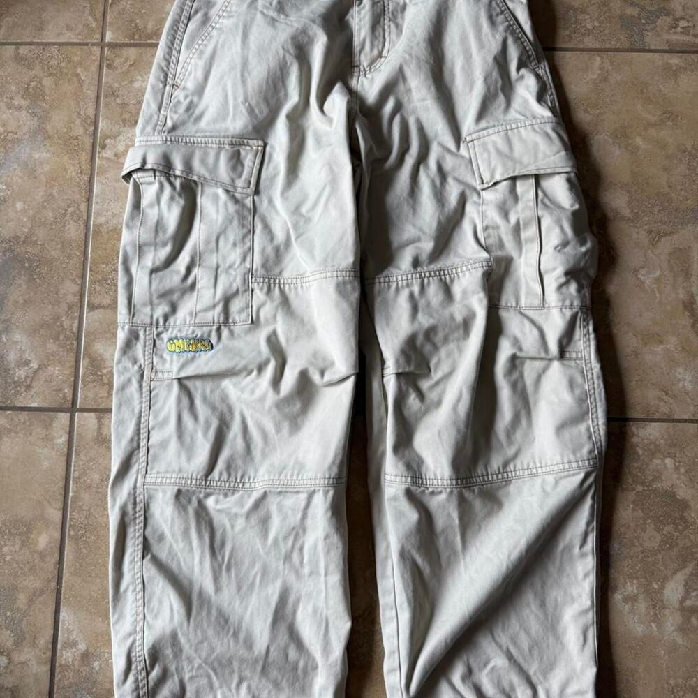 Empyre Bubble Camo Ultra Loose Cargo Skate Pants Khaki Tan 28